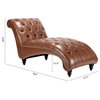 Gewnee Button-Tufted Armless Chaise Lounge,Brown
