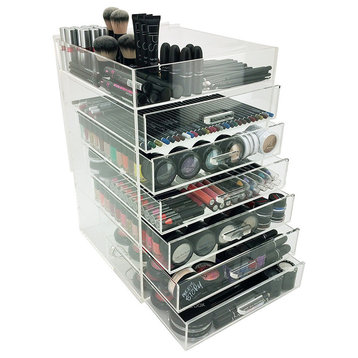 OnDisplay 7 Tier Acrylic Cosmetic/Makeup Organizer - Multi-Tiered Clear Drawer