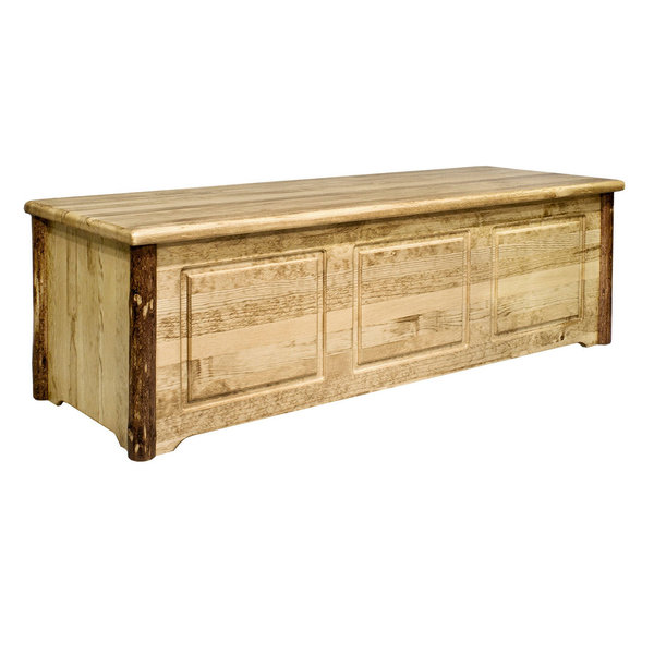 Montana Log Wood Blanket Chest In Stain & Clear Lacquer Finish MWGCSBC