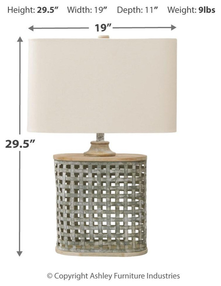 Deondra Gray Metal Table Lamp