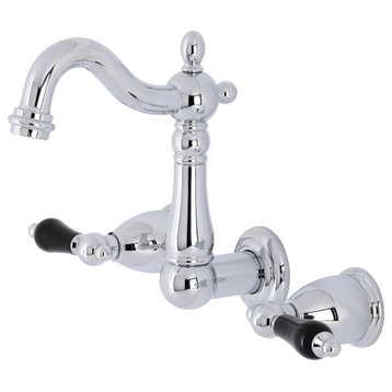 Kingston Brass KS1221PKL Two-Handle Wall Mount Bathroom Faucet, Polished Chrome