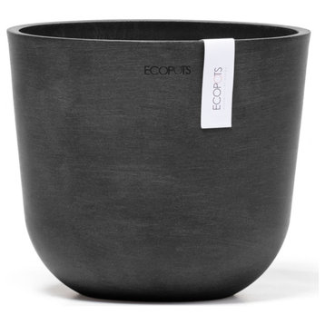 ECOPOTS Out/Indoor Oslo Planter Flower Pot, Dark Grey, 9.8"