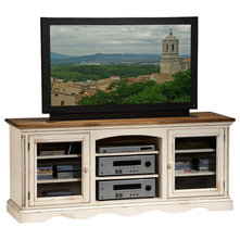 Contemporary Entertainment Centers And Tv Stands Wilshire Collection TV Console With 2 Glass Door