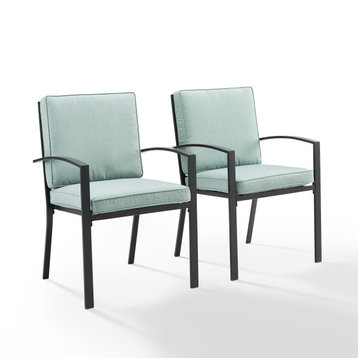 Kaplan 2-Piece Outdoor Dining Chair Set, Mist/Oil Rubbed Bronze