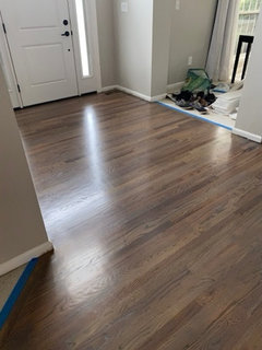 special walnut and Weathered oak stain on Red Oak! Advice