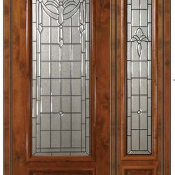 Pre-hung Sidelight Door 96 Wood Alder Palacio 1 Panel 3/4 Lite Glass - Front Doors