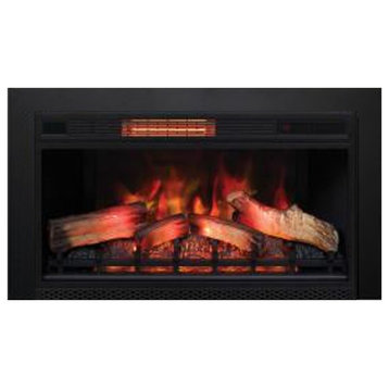 Classic Flame 33″ 3D Electric Fireplace Insert 33II042FGL W/Black Trim, 43” X 32”