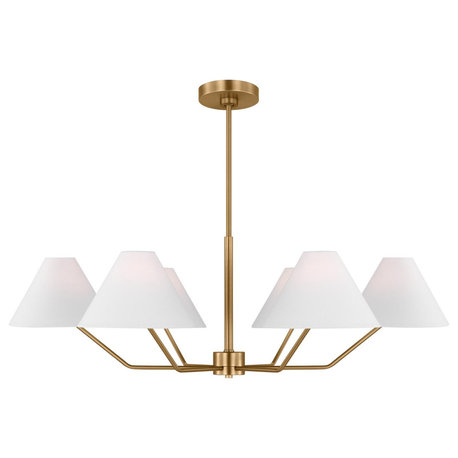 Burke 6-Light Indoor Large Chandelier, Satin Brass Gold