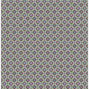 Retro Floral Wallpaper, Purple and Green, Bolt