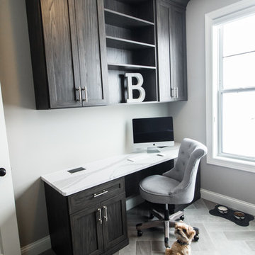 Contemporary Office & Laundry Room Combo with Dog Features in Lakeville