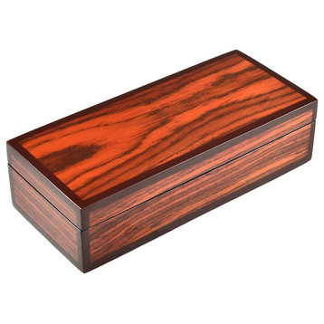 Lacquer Long Pencil Box, Rosewood