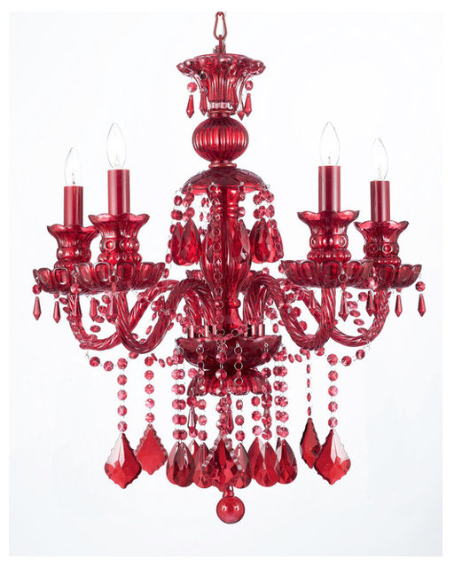 Ruby Red Crystal Chandelier 5 Light Traditional Chandeliers By Ruby Red Crystal Chandelier 5 Light