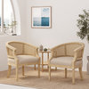 Velie French Country Wood and Cane Accent Chairs, Set of 2, Beige + Natural