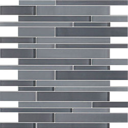 Dark Grey Glossy and Dark Grey Matte Glass Mosaic Tiles - Home Accessories & Decor