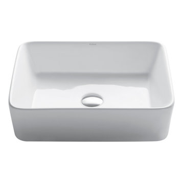 Elavo Ceramic Rectangle Vessel White Sink
