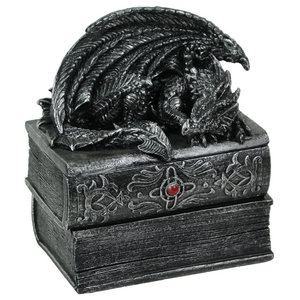 Medieval Menacing Guardian Dragon Celtic Knot Orb Trinket Treasure Jewelry Box