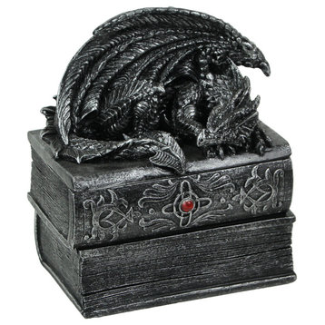 Do Not Disturb Stone Finish Sleeping Dragon Lidded Trinket Box