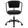 Modern Faux Leather Office Chair with Arms - Black