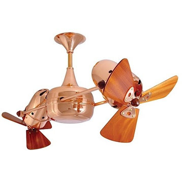 Duplo-Dinamico 36" Fan, Polished Copper, Wood Blades
