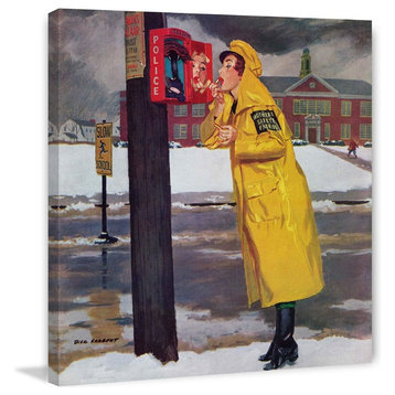 "Crossing Guard Fixing Her Makeup" Painting Print on Canvas by Richard Sargent