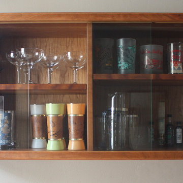 Floating Dining Room Buffet with Glassware Cabinet