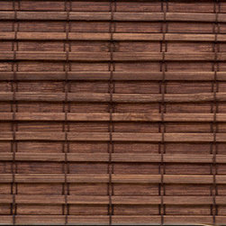 Blinds.com Brand Budget Woven Wood Shades in Aspen Walnut - Roman Shades