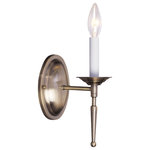Livex Lighting - Williamsburgh Wall Sconce, Antique Brass - Simple, yet refined, the traditional, colonial wall sconce is a perennial favorite. Part of the Williamsburgh series, this handsome sconce is a timeless beauty.