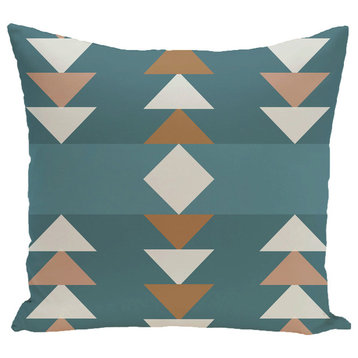 Sagebrush Geometric Print Pillow, Aqua, 20"x20"