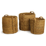 Napa Home & Garden - Seagrass Round Baskets Large, Set of 3 - Seagrass is double-walled baskets that are supple, not stiff. Naturally beautiful. These laundry baskets are a fresh look for beach house or summer cottage.