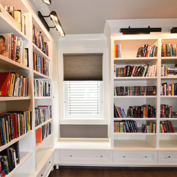 White Lacquer Custom Library - Reading Nook