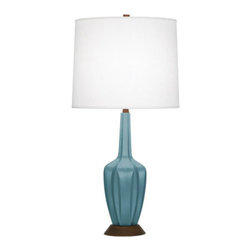Robert Abbey Cecilia Small Table Lamp, Blue Glazed - Table Lamps