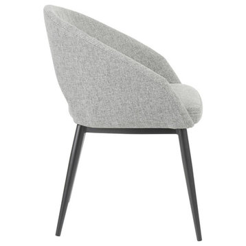 Renee Contemporary Chair in Black Metal Legs and Grey Fabric