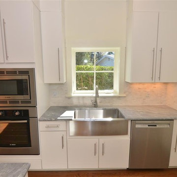 Contemporary Kitchen with Flat Panel Doors