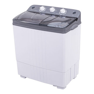 26 lbs Semi-Automatic Twin Tub Washing Machine with Drain Pump - Costway