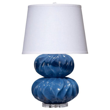 Amaury Navy Double Gourd Table Lamp