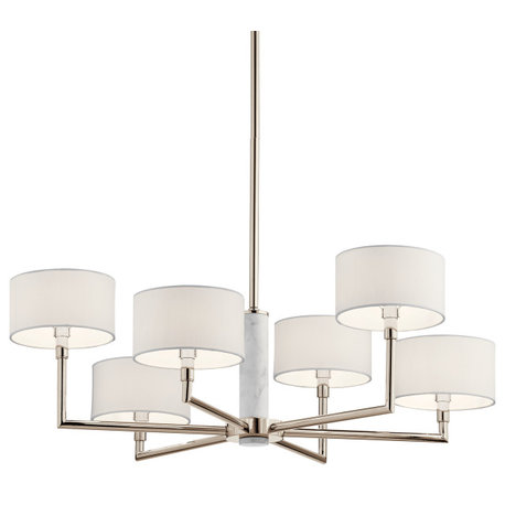 Kichler 52052 Laurent 6 Light 33"W Chandelier - Polished Nickel