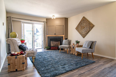 Inspiration for a contemporary living room remodel in Calgary