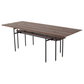 Nuevo Furniture Stacking Drop Leaf Dining Table in Black/Brown