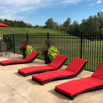 Red Poolside Chaise Lounge Cushions