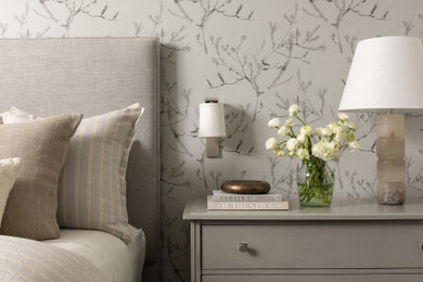 Example of a transitional bedroom design in San Francisco