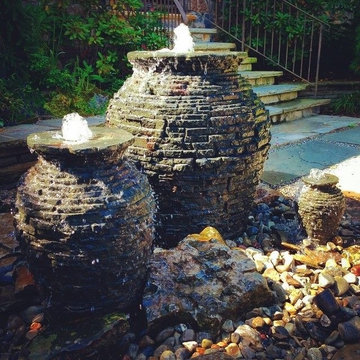Stacked Slate Urn