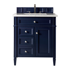 Brittany 30" Single Vanity Victory Blue, 3cm Classic White Quartz Top