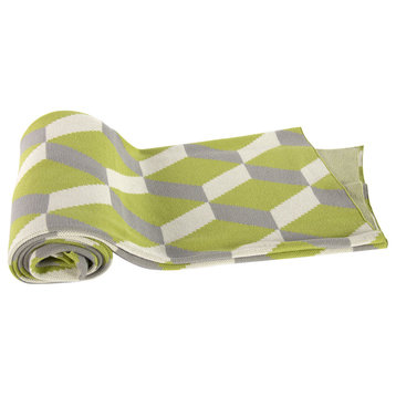 Cotton Cashmere-Like Throw Blanket, Green