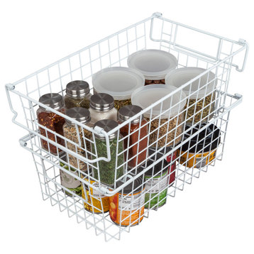 Set of 2 Storage Bins Basket Set for Toy, Kitchen, Closet, and Bathroom Storage