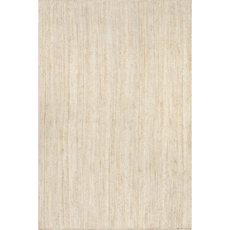Nuloom Rigo Hand Woven Farmhouse Jute Area Rug, Off White 9'x12'