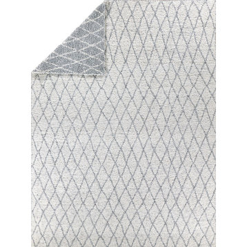 Giorgio Reversible Indoor/Outdoor Flatwoven PET Yarn Gray/Ivory Area Rug, 4'x6'