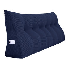 Wedge Pillow, Headboard Cushion, Reading Pillow, Dark Blue, 71x20x8