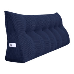WOWMAX - Wedge Pillow, Headboard Cushion, Reading Pillow, Dark Blue, 71x20x8 - Bed Pillows