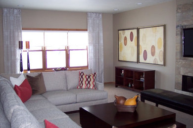 Trendy family room photo in Milwaukee