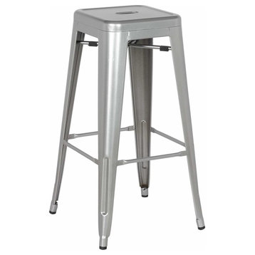 Highland Commercial Grade Barstool,  Silver Pearl (Set of 4)